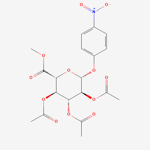 4-Nitrophenyl 2,3,4-tri-O-acetyl-b-D-glucuronic Acid, Methyl Ester (CAS: 18472-49-6) - Chemical Structure and Molecular Formula 