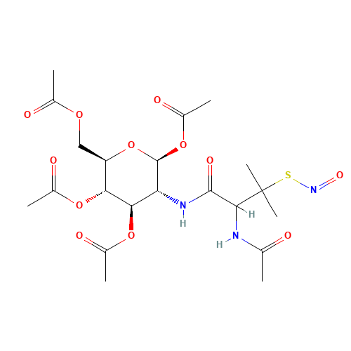 N-(S-Nitroso-N-acetyl-D,L-penicillamine)-2-amino-2-deoxy-1,3,4,6-tetra-O-acetyl-b-D-glucopyranose (CAS: 202656-49-3) - Related Chemical Product