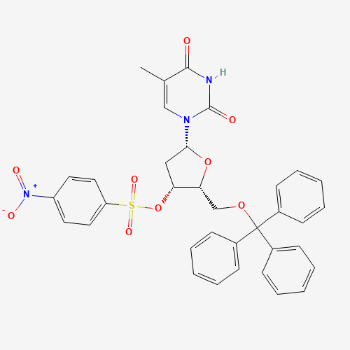 1-(3-O-Nosyl-5-O-trityl-2-deoxy-b-D-lyxofuranosyl)thymine (CAS: 471854-53-2) - Chemical Structure and Molecular Formula 