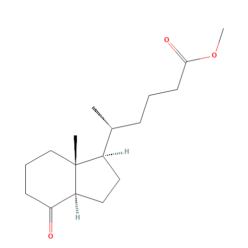 [1R-[1a(R*),3ab,7aa]]-Octahydro-δ,7a-dimethyl-4-oxo-1H-indene-1-pentanoic Acid Methyl Ester (CAS: 135359-41-0) - Chemical Structure and Molecular Formula 