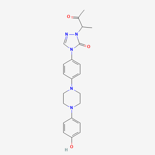 2-[2-(3-Oxobutyl)]-4-{4-[4-(4-hydroxyphenyl)-piperazin-1-yl]-phenyl}-2,4-dihydro-[1,2,4-triazol-3-one (CAS: 112559-69-0) - Chemical Structure and Molecular Formula 