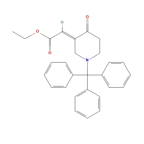 (2E)-2-[4-Oxo-1-trityl-3-piperidinylidene]acetic Acid Ethyl Ester (CAS: 239466-39-8) - Chemical Structure and Molecular Formula 
