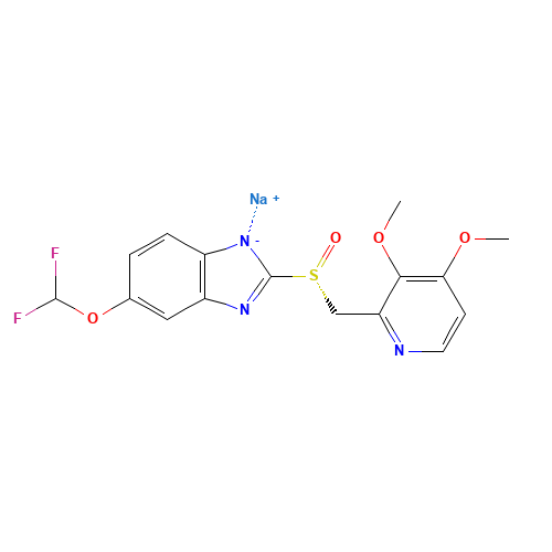 (R)-(+)-Pantoprazole Sodium Salt (CAS: 160098-11-3) - Chemical Structure and Molecular Formula 