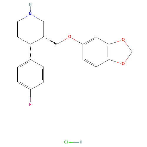 cis-(-)-Paroxetine Hydrochloride (CAS: 105813-04-5) - Chemical Structure and Molecular Formula 