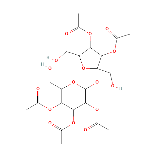 3,4-Di-O-acetylhex-2-ulofuranosyl 2,3,4-tri-O-acetylhexopyranoside (CAS: 34382-02-0) - Chemical Structure and Molecular Formula 