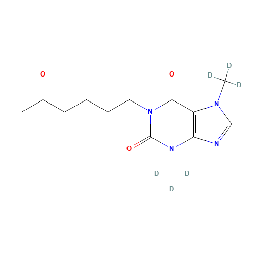 Pentoxifylline-d6 (CAS: 1185878-98-1) - Chemical Structure and Molecular Formula 