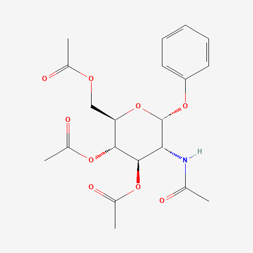 Phenyl 2-Acetamido-3,4,6-tri-O-acetyl-2-deoxy-a-D-glucopyranoside (CAS: 13089-19-5) - Chemical Structure and Molecular Formula 