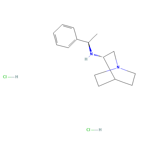 (3S)-N-[(1R)-1-Phenylethyl]-1-azabicyclo[2.2.2]octan-3-amine Dihydrochloride (CAS: 128311-06-8) - Chemical Structure and Molecular Formula 