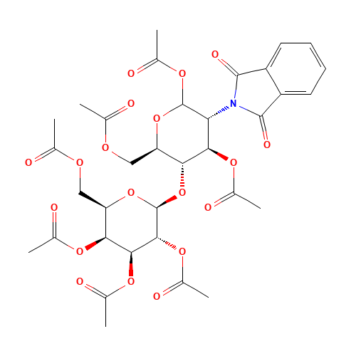 2-Phthalimidolactosamine, Heptaacetate (Mixture of Isomers) (CAS: 129647-37-6) - Chemical Structure and Molecular Formula 