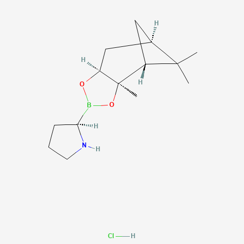(1R,2R,3S,5R)-Pinanediol Pyrrolidine-2R-boronate Hydrochloride (CAS: 149716-72-3) - Chemical Structure and Molecular Formula 
