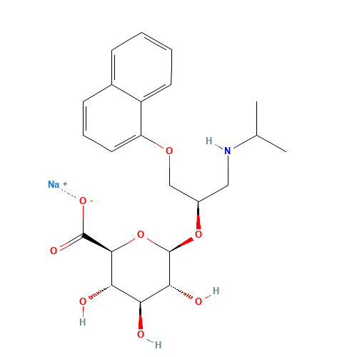 (R)-Propranolol b-D-Glucuronide Sodium Salt (CAS: 87102-70-3) - Chemical Structure and Molecular Formula 