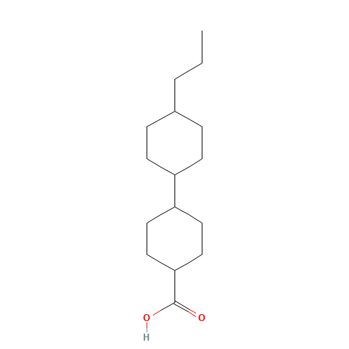 trans-4'-Propyl-(1,1'-bicyclohexyl)-4-carboxylic Acid (CAS: 65355-32-0) - Chemical Structure and Molecular Formula 