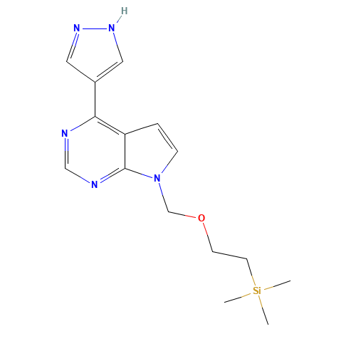 4-(1H-Pyrazol-4-yl)-7-[[2-(trimethylsilyl)ethoxy]methyl]-7H-pyrrolo[2,3-d]pyrimidine (CAS: 941685-27-4) - Related Chemical Product