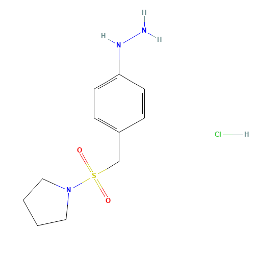 4-(1-Pyrrolidinylsulforylmenthyl)phenylhydrazine Hydrochloride (CAS: 334981-11-2) - Chemical Structure and Molecular Formula 
