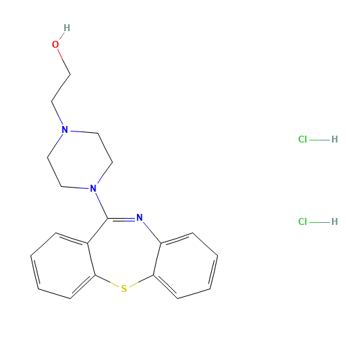 Quetiapine Hydroxy Impurity Dihydrochloride Salt (CAS: 329218-14-6) - Chemical Structure and Molecular Formula 