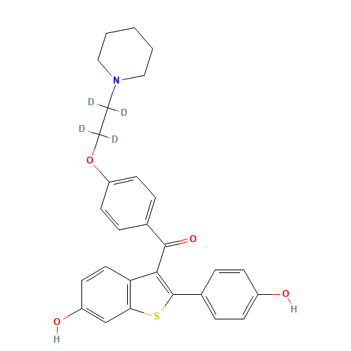 Raloxifene-d4 (CAS: 1185076-44-1) - Chemical Structure and Molecular Formula 