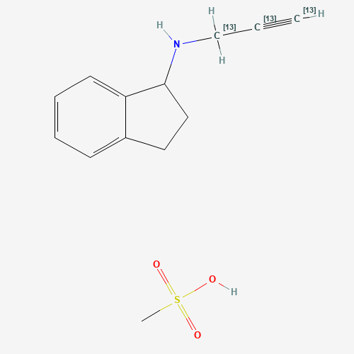 rac Rasagiline-13C3 Mesylate (CAS: 1216757-55-9) - Chemical Structure and Molecular Formula 
