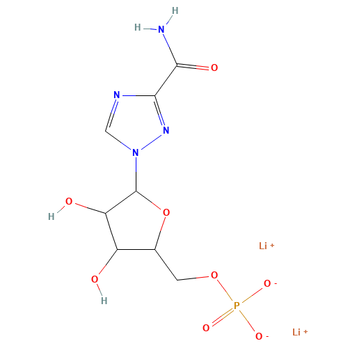 Ribavirin 5'-Monophosphate Dilithium Salt (90%) (CAS: 66983-94-6) - Chemical Structure and Molecular Formula 