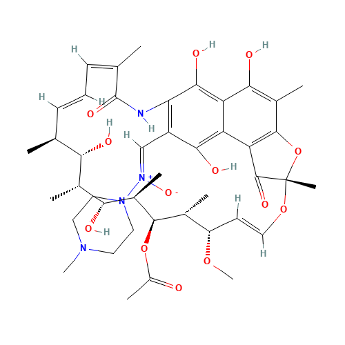 Rifampicin N-Oxide (CAS: 51963-55-4) - Chemical Structure and Molecular Formula 