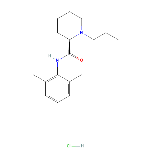 (R)-(+)-Ropivacaine Hydrochloride (CAS: 112773-90-7) - Chemical Structure and Molecular Formula 