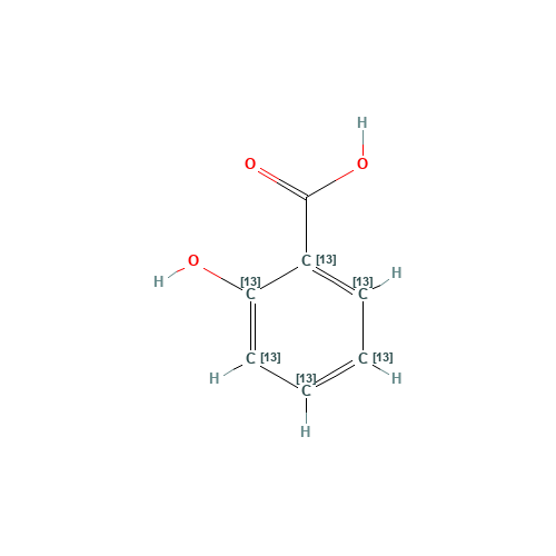 Salicylic Acid-13C6 (CAS: 1189678-81-6) - Chemical Structure and Molecular Formula 
