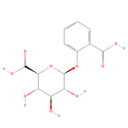 Salicylic Acid b-D-O-Glucuronide (CAS: 7695-70-7) - Chemical Structure and Molecular Formula 