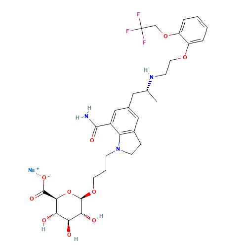 Silodosin b-D-Glucuronide Sodium Salt (CAS: 879292-24-7) - Chemical Structure and Molecular Formula 