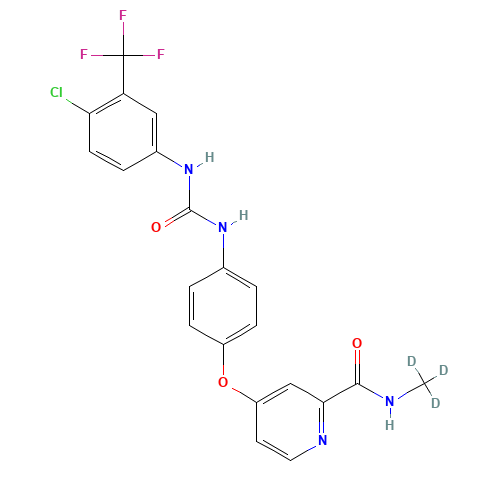 Sorafenib-d3 (CAS: 1130115-44-4) - Chemical Structure and Molecular Formula 