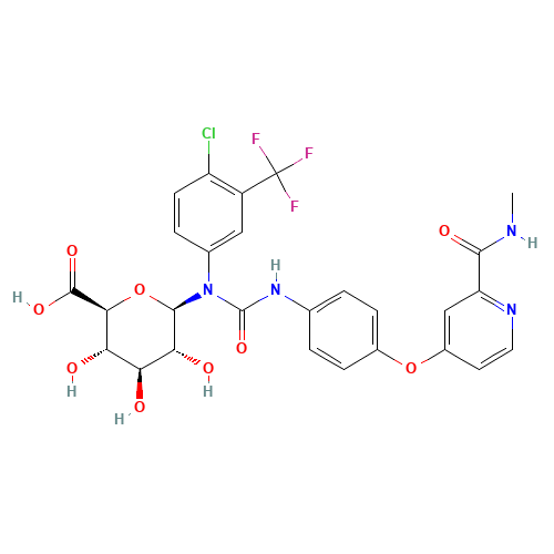 Sorafenib b-D-Glucuronide (CAS: 1130164-93-0) - Chemical Structure and Molecular Formula 