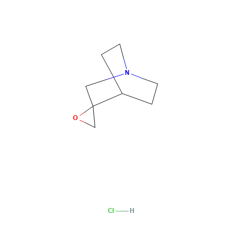 Spiro[1-azabicyclo[2.2.2]octane-3,2'-oxirane] Hydrochloride (CAS: 64168-68-9) - Chemical Structure and Molecular Formula 