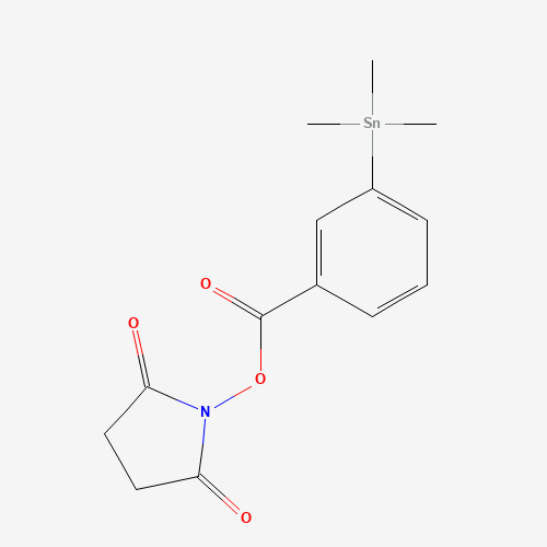 N-Succinimidyl 3-Trimethylstannyl-benzoate (CAS: 122856-01-3) - Chemical Structure and Molecular Formula 