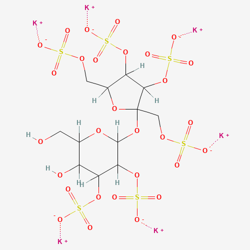 Sucrose Hexasulfate, Potassium Salt, Technical Grade (CAS: 386229-70-5) - Chemical Structure and Molecular Formula 