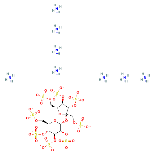 Sucrose Octasulfate, Ammonium Salt (CAS: 74135-13-0) - Chemical Structure and Molecular Formula 
