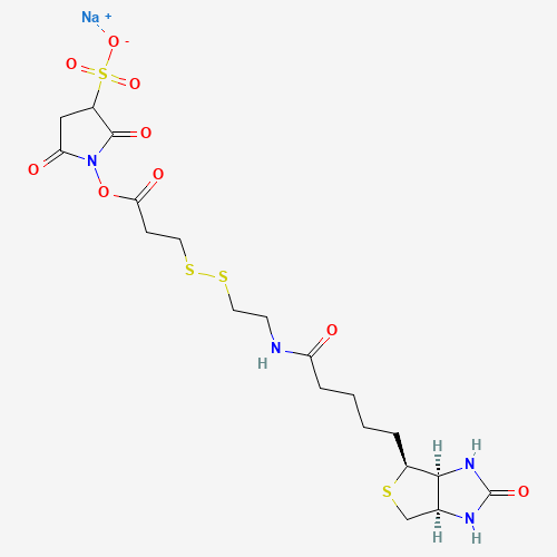 Sulfosuccinimidyl 3-[[2-(Biotinamido)ethyl] dithio]propionate Sodium Salt (CAS: 325143-98-4) - Chemical Structure and Molecular Formula 