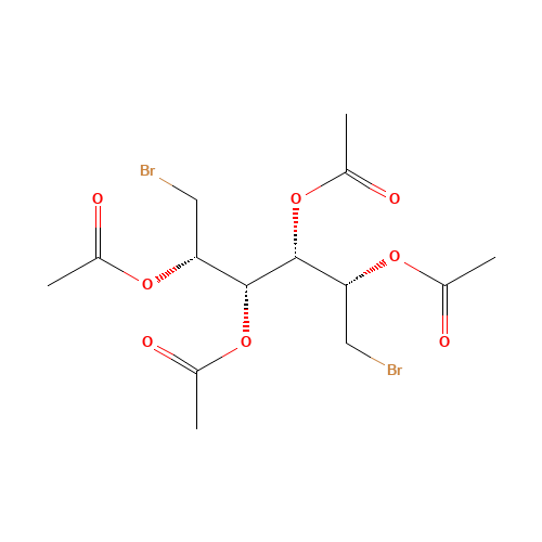 2,3,4,5-Tetra-O-acetyl-1,6-dibromo-1,6-dideoxy-D-mannitol (CAS: 15410-49-8) - Chemical Structure and Molecular Formula 