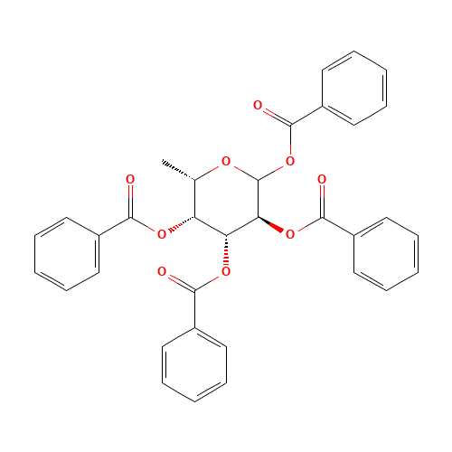 1,2,3,4-Tetra-O-benzoyl-L-fucopyranose (CAS: 140223-15-0) - Chemical Structure and Molecular Formula 