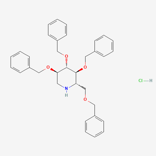 2,3,4,6-Tetra-O-benzyl-1-deoxynojirimycin Hydrochloric Acid Salt (CAS: 72983-76-7) - Chemical Structure and Molecular Formula 