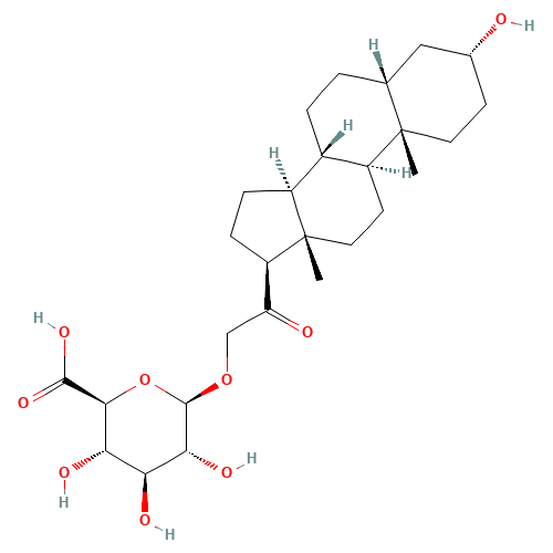 Tetrahydro 11-Deoxycorticosterone 21-b-D-Glucuronide (CAS: 56162-37-9) - Chemical Structure and Molecular Formula 