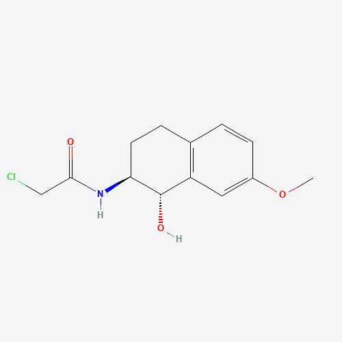 N-[(1S,2S)-1,2,3,4-Tetrahydro-1-hydroxy-7-methoxy-2-naphthalenyl]-chloroacetamide (CAS: 99833-89-3) - Chemical Structure and Molecular Formula 