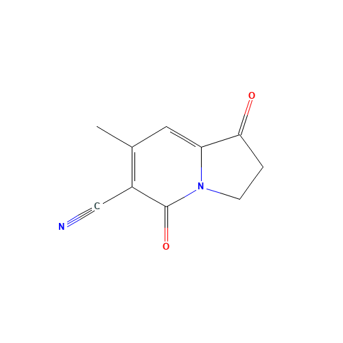 1,2,3,5-Tetrahydro-7-methyl-1,5-dioxo-6-indolizinecarbonitrile (CAS: 58610-63-2) - Chemical Structure and Molecular Formula 