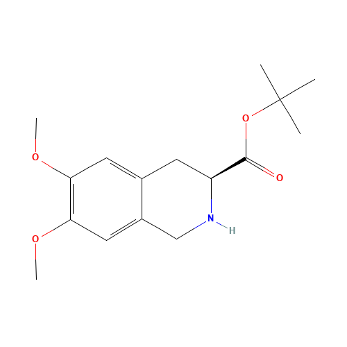 (S)-1,2,3,4-Tetrahydro-6,7-dimethoxy-3-isoquinolinecarboxylic Acid 1,1-Dimethylethyl Ester (CAS: 103733-31-9) - Chemical Structure and Molecular Formula 