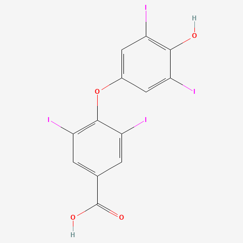 3,5-DIIODO-4'-(4-HYDROXYPHENOXY)BENZOIC ACID (CAS: 2055-97-2) - Chemical Structure and Molecular Formula 