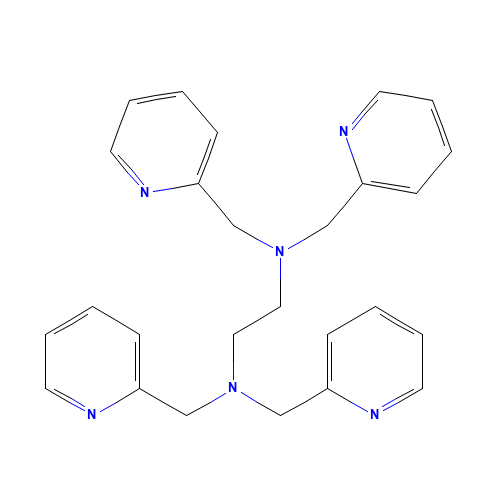N,N,N',N'-Tetrakis(2-pyridylmethyl)-1,2-ethylenediamine (CAS: 16858-02-9) - Chemical Structure and Molecular Formula 