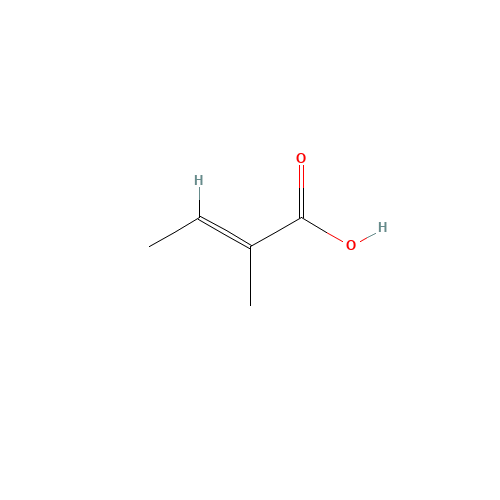 Tiglic Acid (CAS: 80-59-1) - Chemical Structure and Molecular Formula 