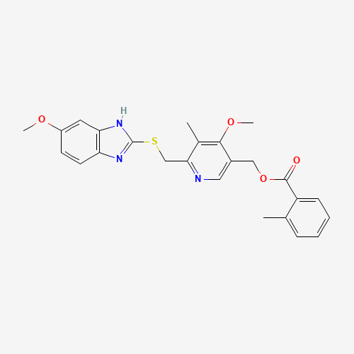 o-Toluoyl-5-hydroxy Omeprazole Sulfide (CAS: 120003-78-3) - Chemical Structure and Molecular Formula 