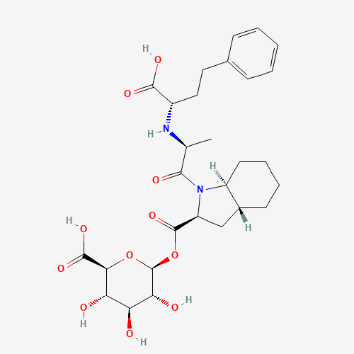 Trandolaprilat Acyl-b-D-glucuronide, 65% (CAS: 1260610-97-6) - Chemical Structure and Molecular Formula 