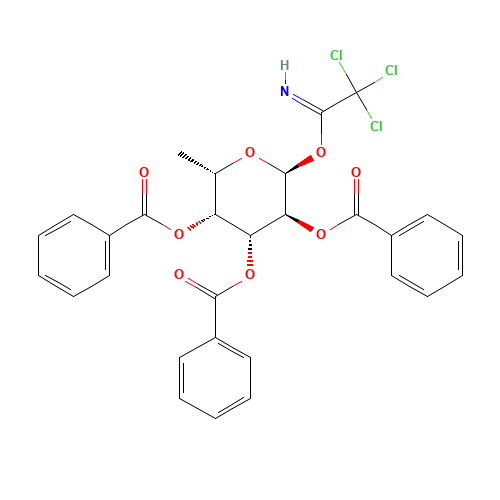 1,2,3-Tri-O-benzoyl-a-L-fucopyranose, Trichloroacetimidate (CAS: 180476-30-6) - Chemical Structure and Molecular Formula 