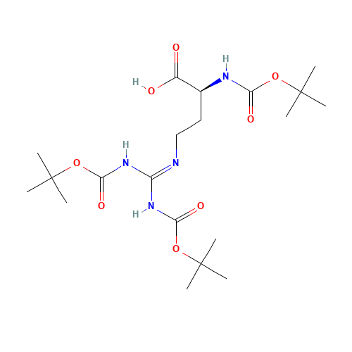 Tri-N-Boc-L-Norarginine (CAS: 869094-29-1) - Chemical Structure and Molecular Formula 