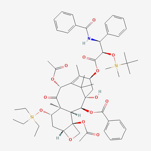 7-O-(Triethylsilyl)-2'-O-tert-butyl(dimethyl)silyl Paclitaxel (CAS: 156413-61-5) - Chemical Structure and Molecular Formula 