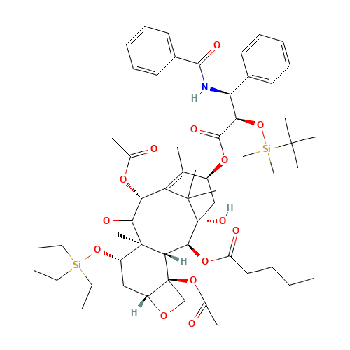 7-O-(Triethylsilyl)-2'-O-tert-butyl(dimethyl)silyl 2-Debenzoyl Paclitaxel 2-Pentanoate (CAS: 1055033-93-6) - Related Chemical Product